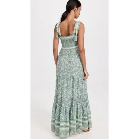 Veronica Beard Benita Tie Strap Tiered Maxi Dress Size Medium - Picture 3 of 9